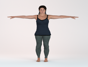 weibliche t-pose weiblich Abbildung Mädchen Mensch 3d print model - Mito3D