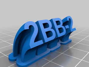 2bb-2 name plate customized 3d print model - Mito3D