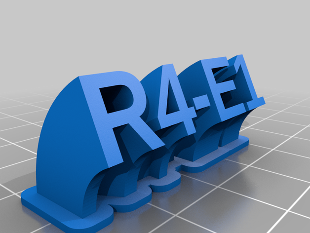 r4-e1 isim plakası özelleştirilmiş 3D print model - Mito3D