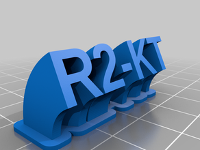 r2-kt name plate customized 3d print model - Mito3D