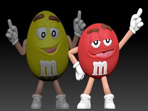 m&m's rouge chocolate m&m red 3d print model - Mito3D