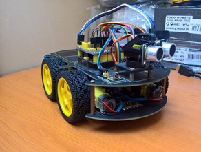 4wd-Roboter umbauen 4wd Stoßstange keyestudio Roboter 3d print model - Mito3D