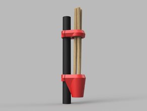 two-part drumstick holder 4 drumsticks rack 3d print model - Mito3D