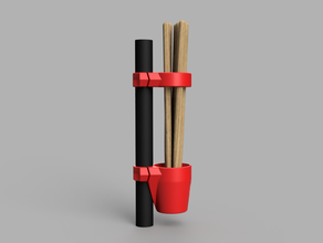 two-part drumstick holder 6 8 drumsticks rack 3d print model - Mito3D