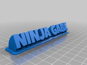 ninja gabe spazzare 2-linea targhetta di testo su misura 3d print model - Mito3D