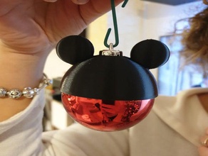 mickey mouse boule de noël 58mm les fêtes boules ornement arbre topolino 3d print model - Mito3D