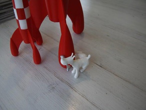 karlı milou bobbie çizgi roman köpek kuifje işeyen snowy tenten 3d print model - Mito3D