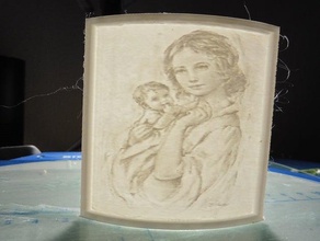 de noël l'image les fêtes vitrines lithophane litografia litography madonna makerbotdigitizer maria la nativité 3d print model - Mito3D