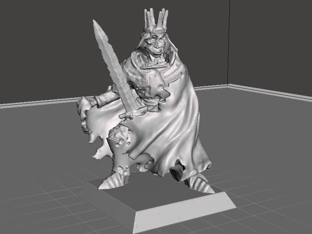 mortos-vivos rei wight senhor 28mm dnd em miniatura mordheim esqueleto tampo de mesa wargaming warhammer fantasy 3D print model - Mito3D