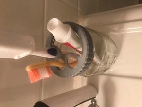 mason jar toothbrush holder 3d print model - Mito3D