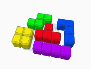 tetrominos tetris set de bloc le rétro ensemble 3d print model - Mito3D