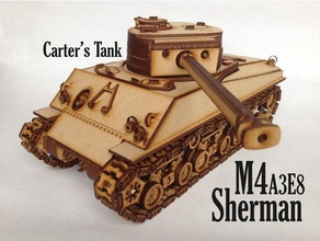 jackcarters sherman tanque de corte láser - k40 cortadora rediseño 10x10 diseño corregido código color 3d print model - Mito3D
