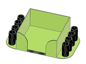 block-halter mit 8 stiften 3d print model - Mito3D
