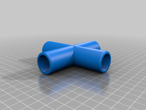 long 4 way pvc pipe connector customized 3d print model - Mito3D