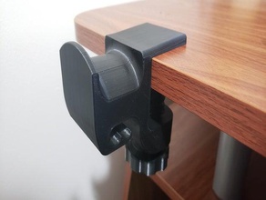 simplified headphone holder short clamp clip desk mount screw 3d print model - Mito3D
