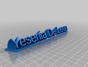 my customized sweeping 2-line name plate yesenia purple 3d print model - Mito3D