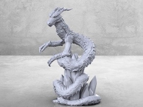 chinese dragon - tabletop miniature agaming boss creature dnd dragons drake dungeons fantasy figurine game mini monster rpg statue 3d print model - Mito3D