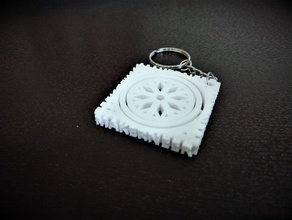 winter holiday snowflake gimbal keychain christmas decoration gyroscope keychains makerneer ornament printinplace print place snowflakes spinning white 3d print model - Mito3D