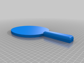 baixa contagem de polígonos ping pong, raquete 3d print model - Mito3D