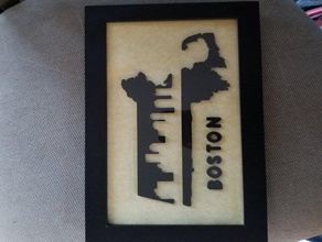 boston silhouette segno massachusetts 3d print model - Mito3D