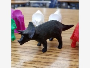 triceratops impresión de prueba abbymath dinosaurio los dinosaurios la diversión introducción niños aprendizaje baja poli polígono mathematica modelo juguetes 3d print model - Mito3D