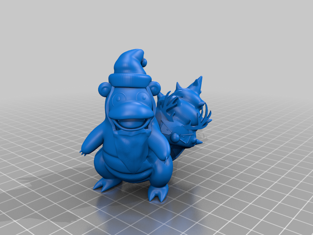 santa rudolph slowbro natal pokemon 3D print model - Mito3D