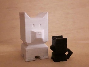 cali husky - étalonnage l'indice de référence benchy calibrer l'étalonnage chien cube cubique hound low poly faible polygone museau test la torture toutou wolf 3d print model - Mito3D