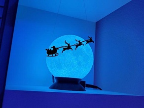 simple santa claus sleigh silhouette christmas decoration decorations ornament ornaments december reindeer sled 3d print model - Mito3D