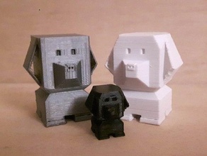 cali dog long muzzle benchmark benchy calibrate calibration chien cube cubic hound low poly polygon pet test torture toutou 3d print model - Mito3D