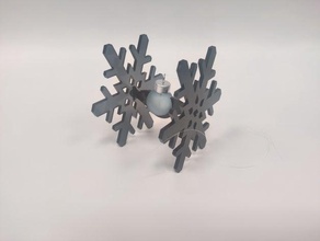 christmas tie fighter decoration ornament lasercut snowflake starwars 3d print model - Mito3D