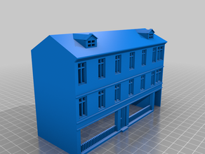 Stadthaus h0 ho h0-Maßstab bauen h0-Züge ho-Maßstab Skala-Gebäudes Züge odense town house 3d print model - Mito3D