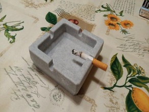 square ashtray ash ashes smoke smoking tray 3d print model - Mito3D