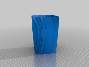 vaso de 4 faces recipiente o flor porta-lápis espiral 3d print model - Mito3D