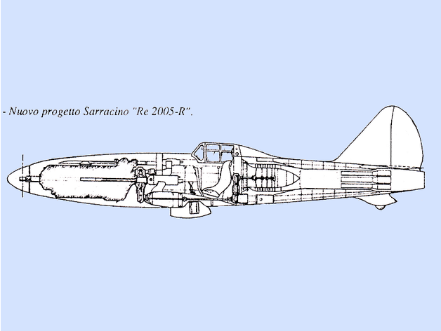 2005r reggiane 1 100 uçak model 3D print model - Mito3D