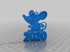 2020 mouse christmas decorations tree new year rat 3d print model - Mito3D