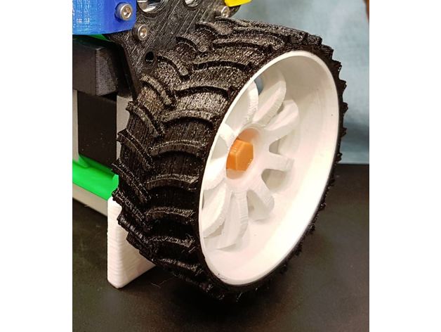 b-robot tractor tire 9-spoke wheel balancing hotwheels robot self 3D print model - Mito3D