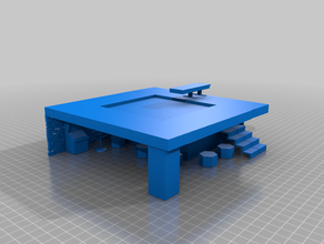 Daire oda havuz ve tramplen 3d print model - Mito3D