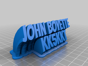 john boyette sweeping 2-line name plate text customized 3d print model - Mito3D