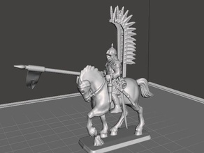polonês de hussardos alado lanceiros 28mm a cavalaria dnd masmorras e dragões história mordheim tampo mesa wargaming warhammer fantasy 3d print model - Mito3D