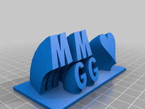 meine angepasste geschwungene 2-Typenschild Zeile text kundengebundene 3d print model - Mito3D