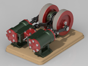 2 cilindro de deslizamento do motor da válvula ar alimentado o engenharia deslizar a vapor 3d print model - Mito3D