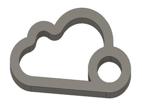 cloud-Schlüsselbund cloud keychain 3d print model - Mito3D
