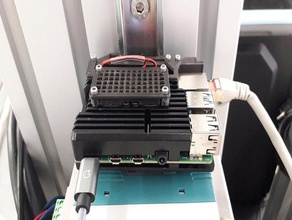 raspberry pi 4 disipador de calor caso para montaje en carril din rejilla del ventilador frambuesa 4b riel 3d print model - Mito3D