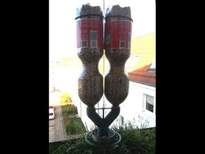 multi botella alimentador de aves paramétricas 3d print model - Mito3D