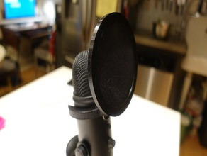 blue yeti microfono filtro pop il con pop-filtro 3d print model - Mito3D
