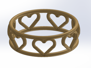 7 heart ring delicat love & chance 3d fashion bague christmas gift gifts design detailed girlfriend gold hearts high resolution you jewelry metal rings valentine valentinesday valentines day wearable wearables wedding 3d print model - Mito3D