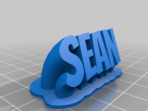 sean-bk plaque de nom personnalisé 3d print model - Mito3D