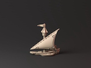 high elf navio de patrulha idade vela fantasia highelf manowar man o war naval em miniatura wargames warhammer 3d print model - Mito3D
