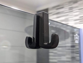 Duschwand Doppel-Haken - praktische design Zubehör Bad Bad-Accessoires Badezimmer Haken Glas Glas-Dusche Bildschirm hanger Dusche Tür 3d print model - Mito3D