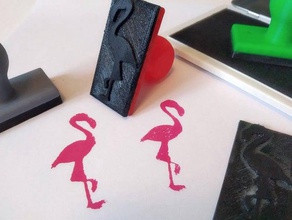flamingo rubber stamp animals birthday children christmas decoration toy tpu xmas 3d print model - Mito3D